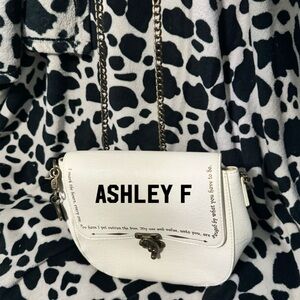 Loungefly Script Words Ivory Harry Potter Crossbody Purse Chain Strap Heart Logo